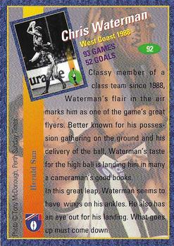 1994 Select Cazaly Classics #92 Chris Waterman Back